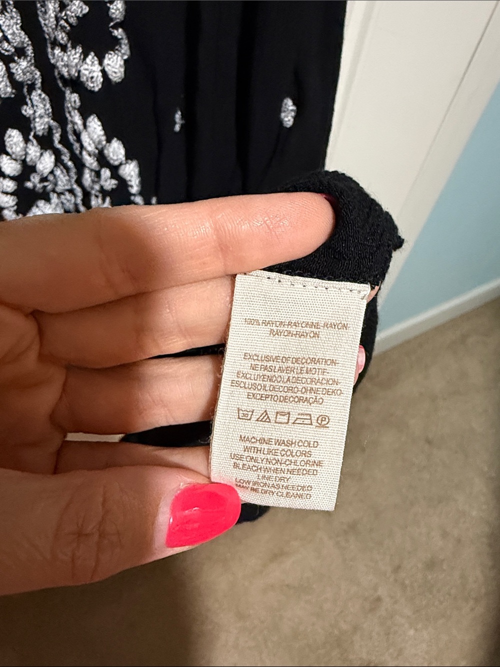 Free People Embroidered Fable midi dress black and white M - Picture 8 of 8